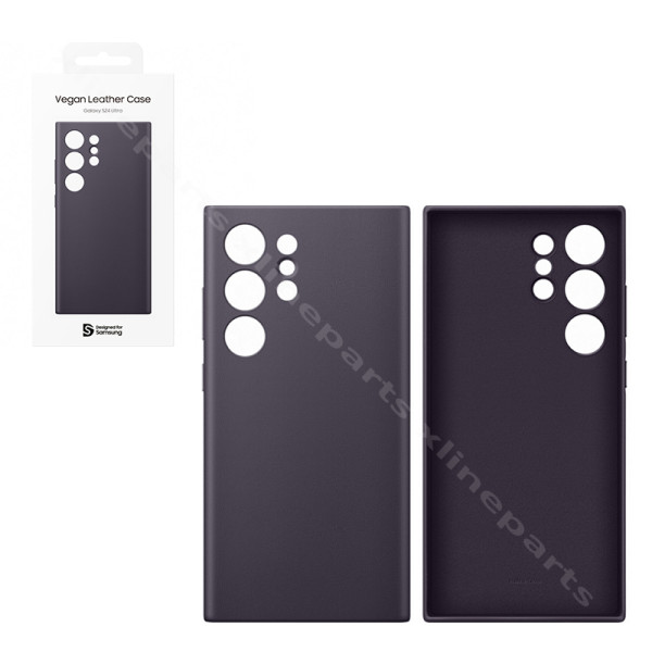 Back Case Vegan Leather Samsung S24 Ultra S928 dark violet (Original)