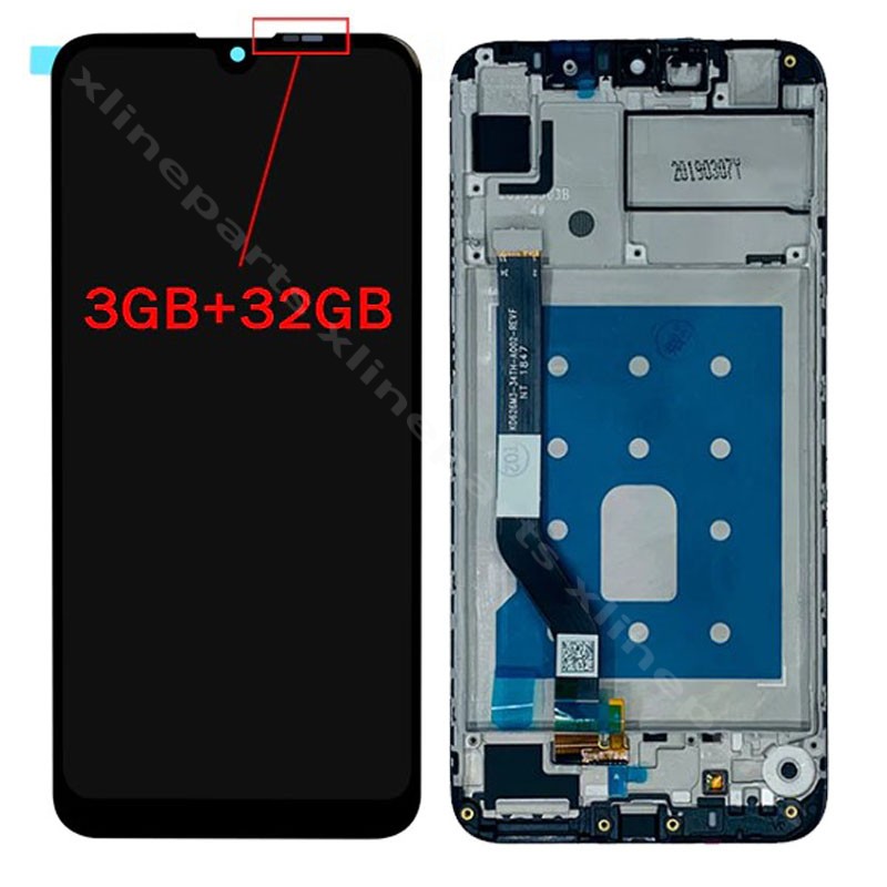 LCD Complete Frame Huawei Y7/ Y7 Prime/ Y7 Pro (2019) black OEM (32GB)