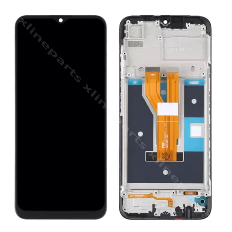 LCD Complete Frame Realme C21/ C11 (2021) Black OEM*