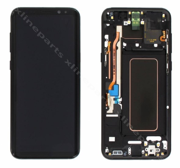 LCD Complete Frame Samsung S8 Plus G955  black (Original)