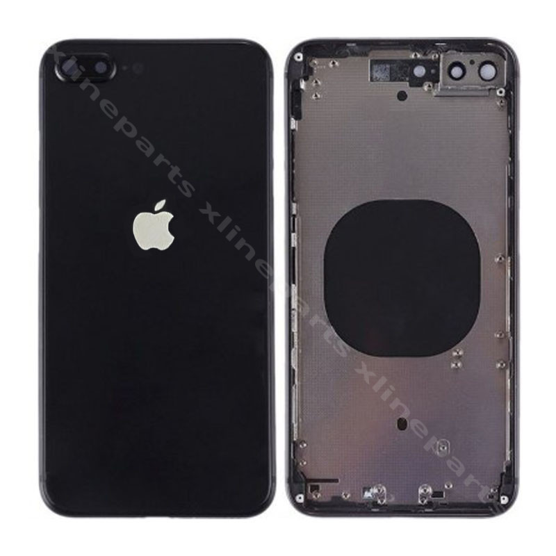 Задняя аккумуляторная батарея и средняя крышка Apple iPhone 8, черный OEM