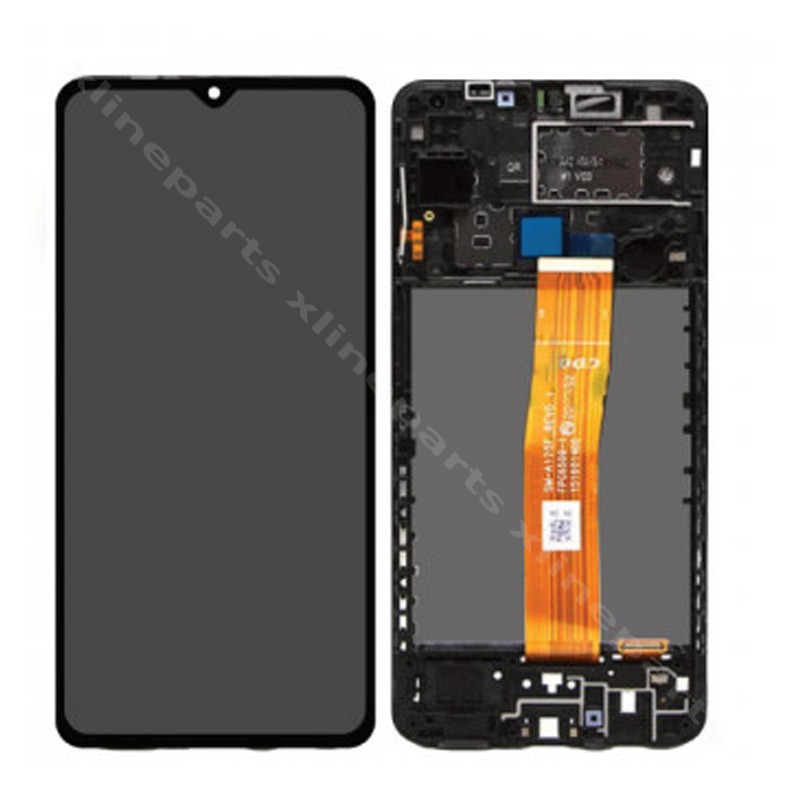 LCD Complete Frame Samsung A12 A125 black (Original)