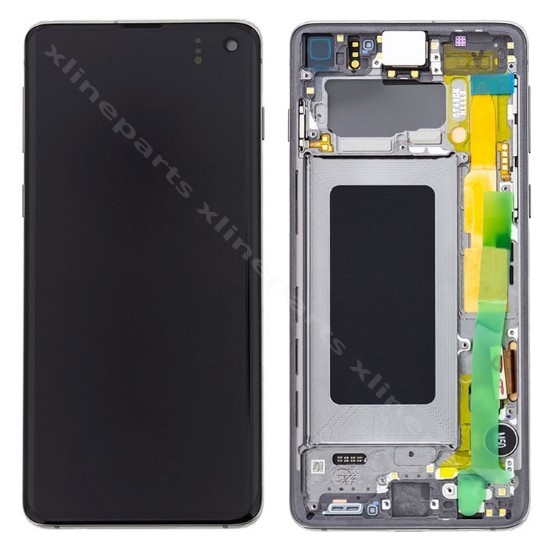 LCD Complete Frame Samsung S10 G973 призма черный (Оригинал)