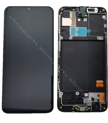 LCD Complete Frame Samsung A40 A405 black (Original)