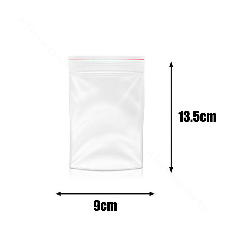 Прозрачный пластиковый пакет на молнии 100 шт. для упаковки 13,5*9 см