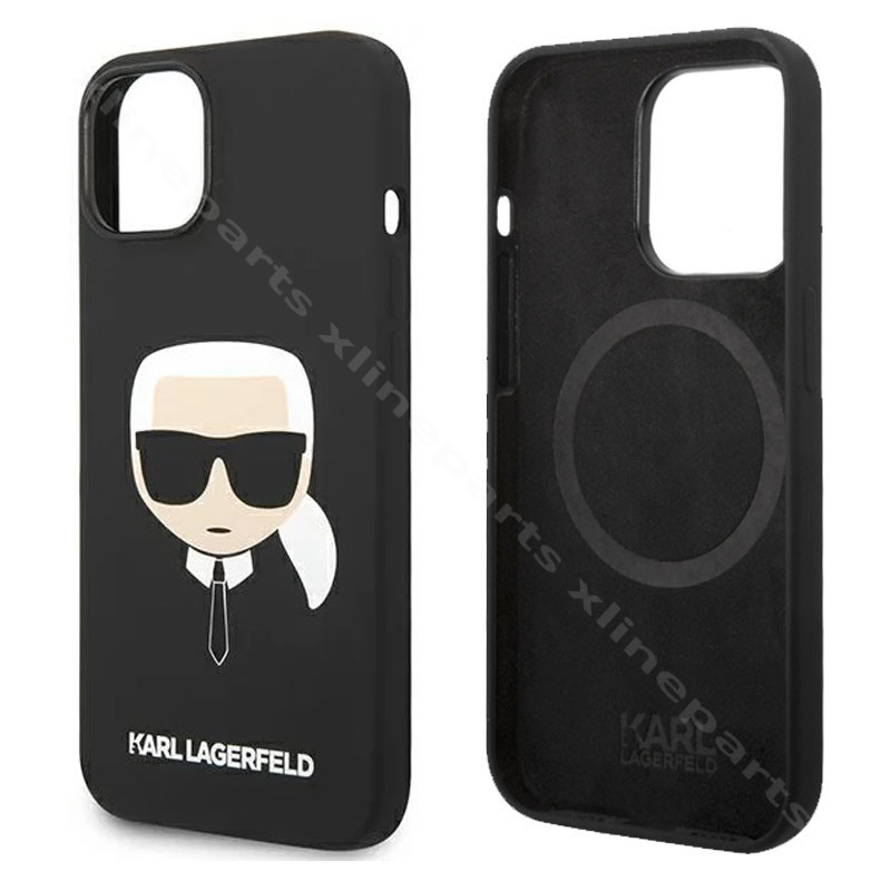Back Case Silicone Magsafe Karl Apple iPhone 14 Plus black
