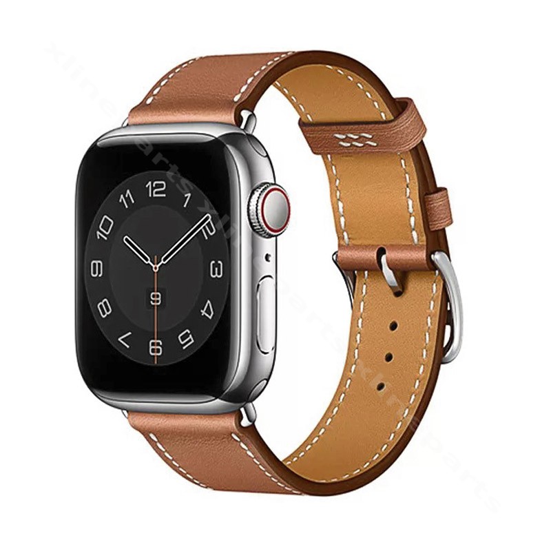 Strap Leather Wiwu Attelage Apple Watch 49mm/45mm/44mm/42mm brown