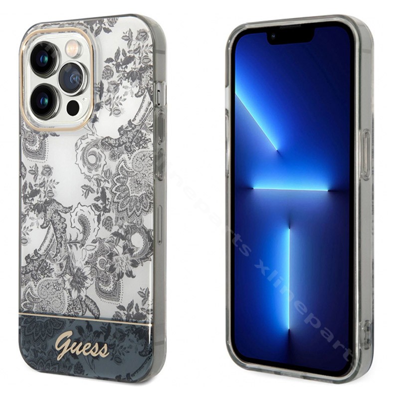 Задний чехол ТПУ Guess Toile De Jouy Apple iPhone 14 Pro серый