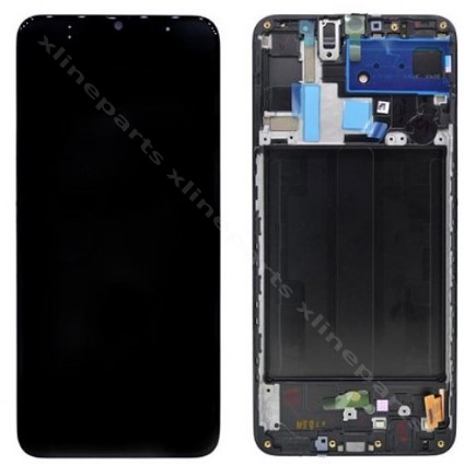 ЖК-дисплей в полной рамке Samsung A70 A705, черный OLED
