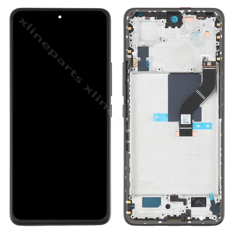 LCD Complete Frame Xiaomi 12 Lite 5G black (Original)