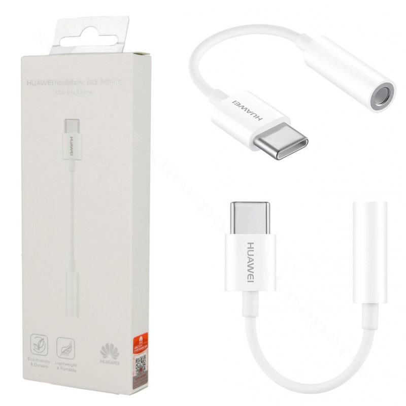 Адаптер USB-C «папа» на «мама» 3,5 мм Huawei CM20 белый