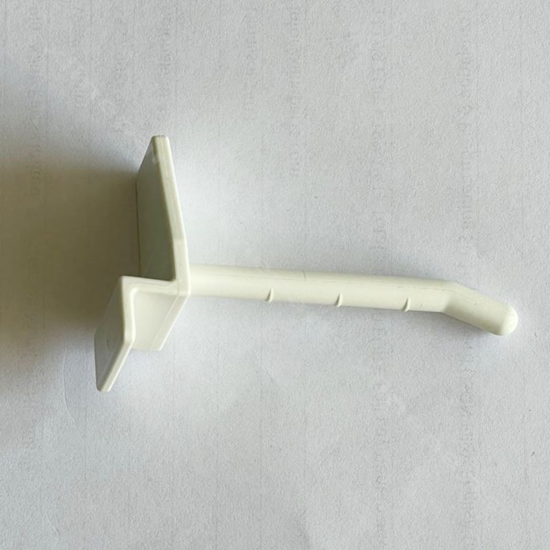Полка с крючком перфорированная пластиковая 6,0см белая