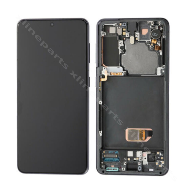 LCD Complete Frame Samsung S21 G991  gray (Original)