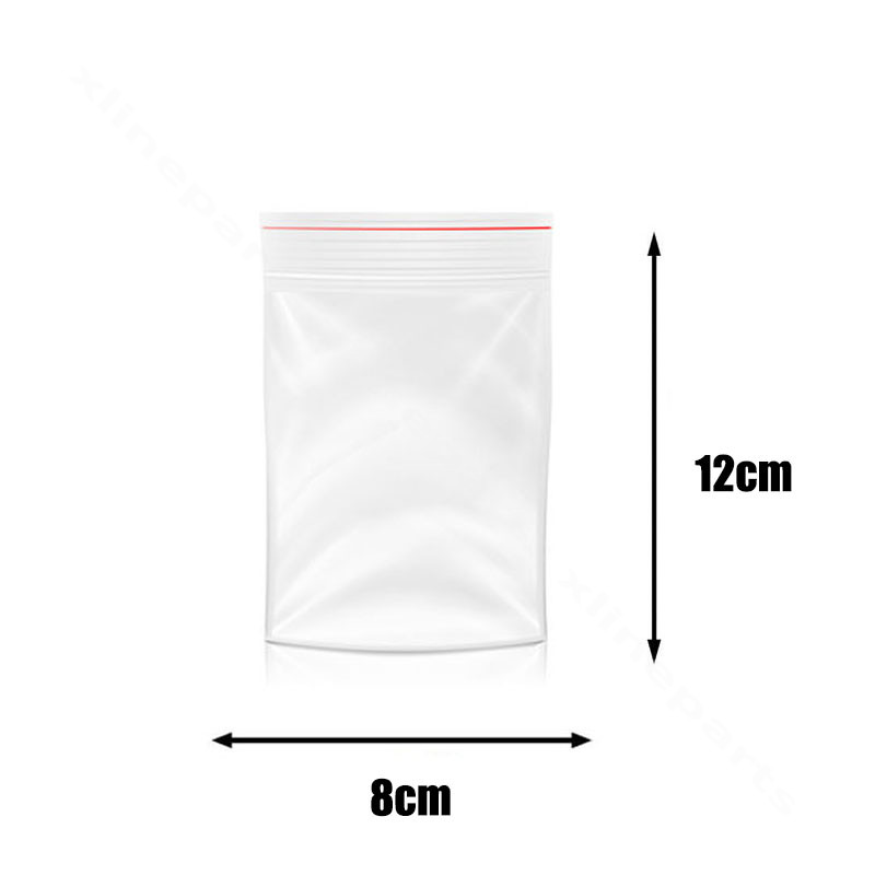 Clear Plastic Zip Bag 100Pcs for Package 12*8cm