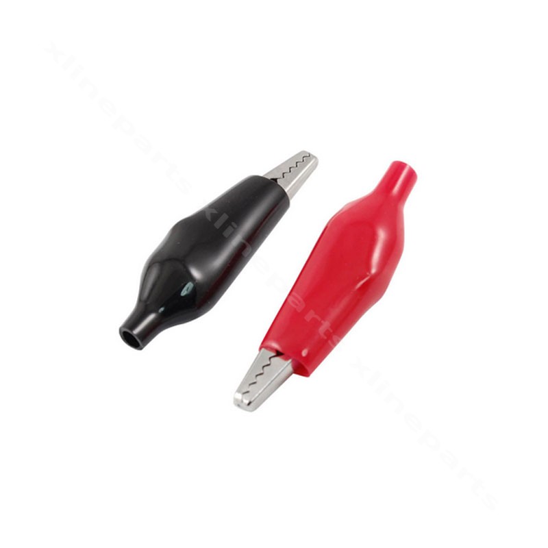 Mini Alligator Clips 28mm red black