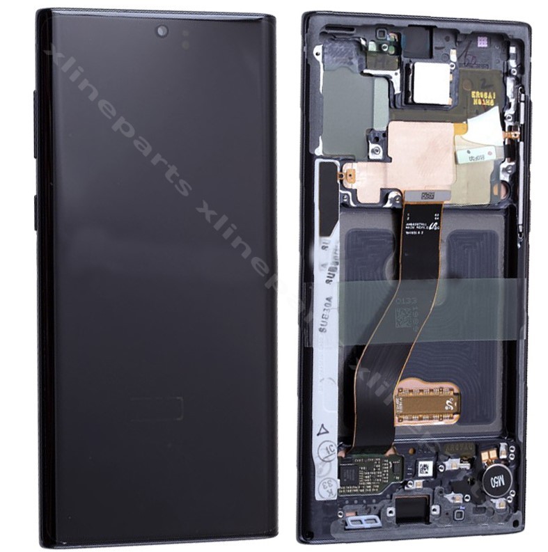 LCD Complete Frame Samsung Note 10 N970 aura black -(Original)
