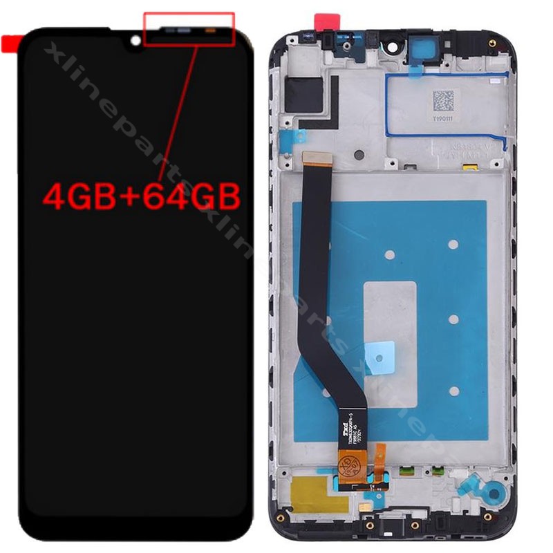 LCD Complete Frame Huawei Y7/ Y7 Prime/ Y7 Pro (2019) black OEM (64GB)