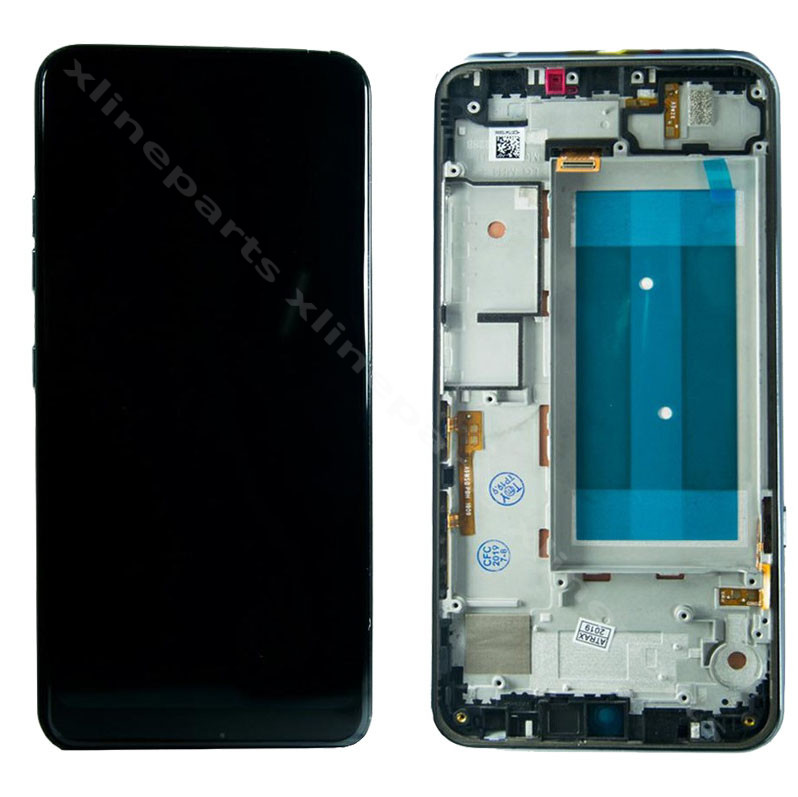 LCD Complete Frame LG Q60 black OEM