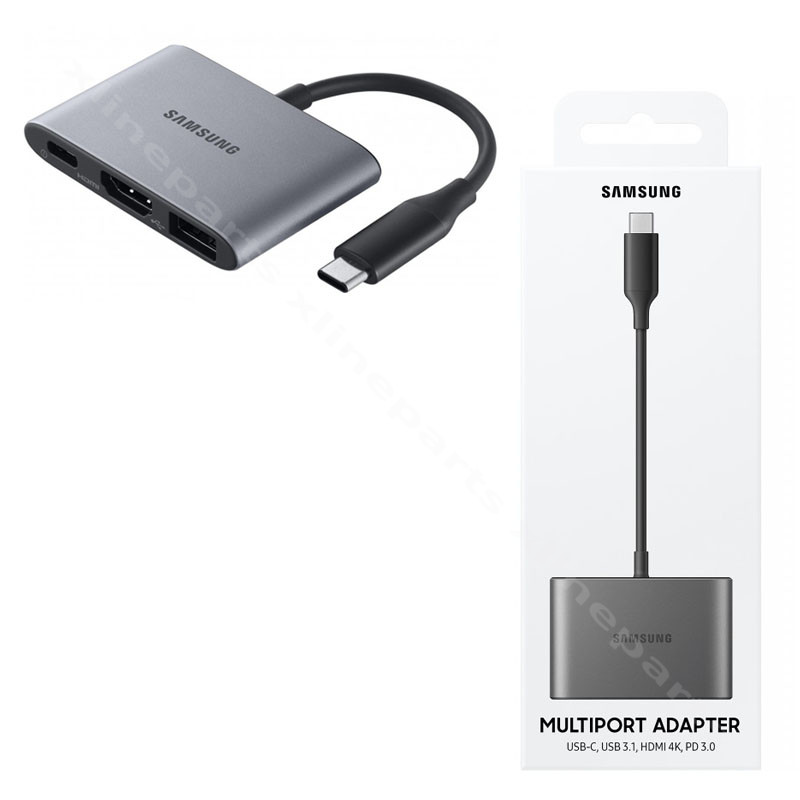 Переходник USB-C на многопортовый Samsung P3200 серый