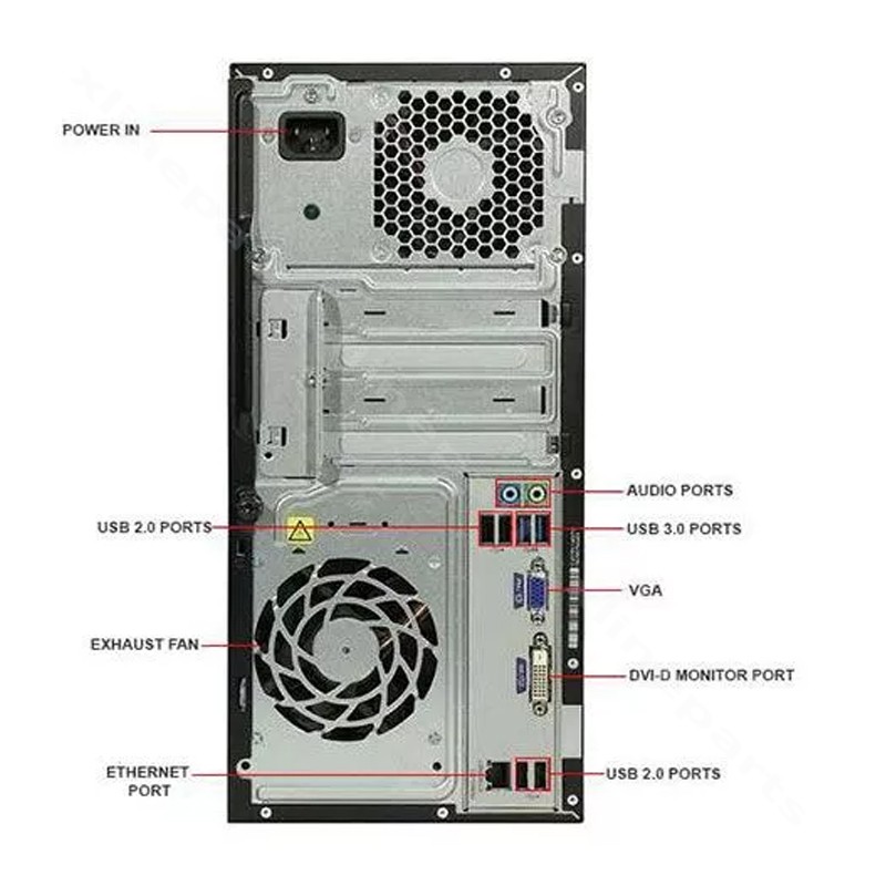 Used Desktop HP 280 G1 Intel i3 3.60GHz 4GB RAM 512GB HDD black