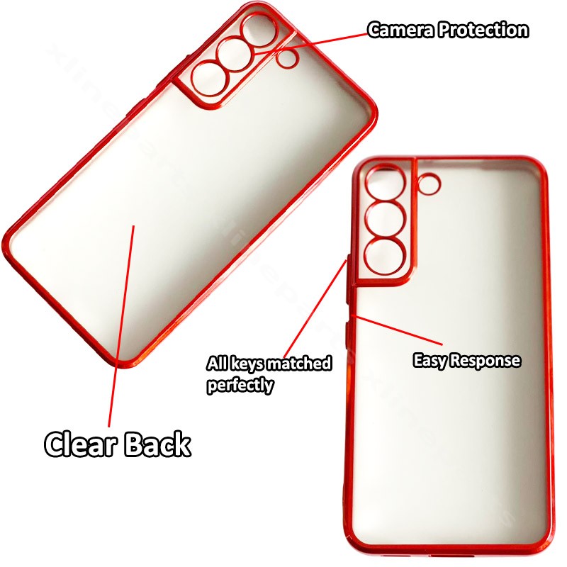 Back Case Border Samsung S21 FE G990 clear red