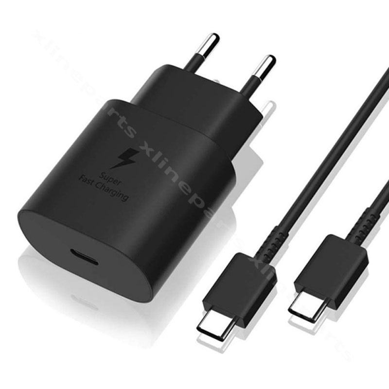 Charger USB-C with USB-C to USB-C Cable Samsung 25W EU black bulk