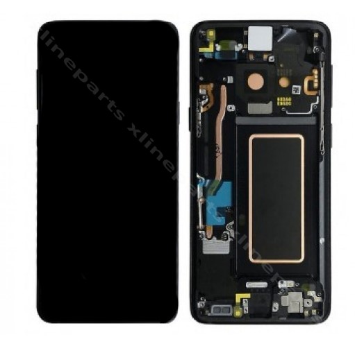 LCD Complete Frame Samsung S9 Plus G965 black (Original)