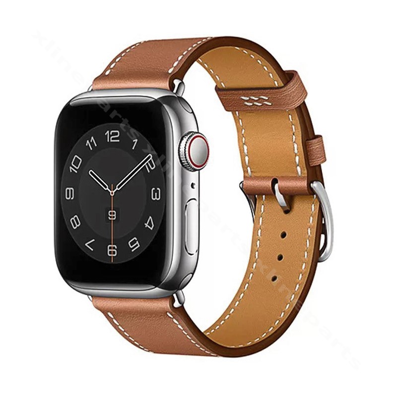 Ремешок кожаный Wiwu Attelage Apple Watch 41мм/40мм/38мм коричневый