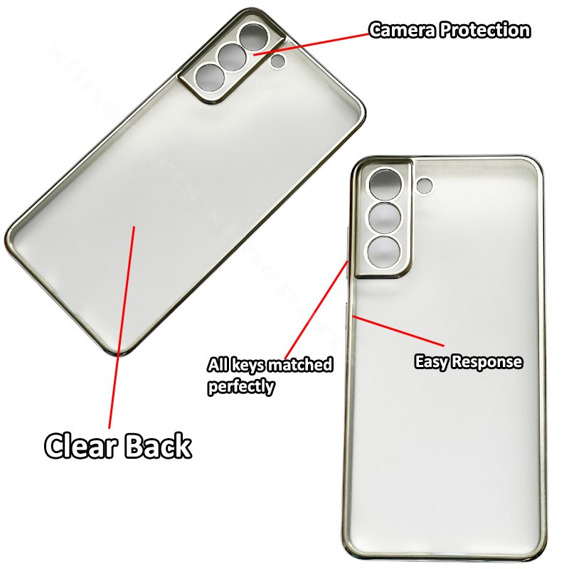 Back Case Border Samsung S21 FE G990 clear silver