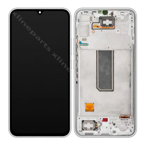 LCD Complete Frame Samsung A34 A346 silver (Original)