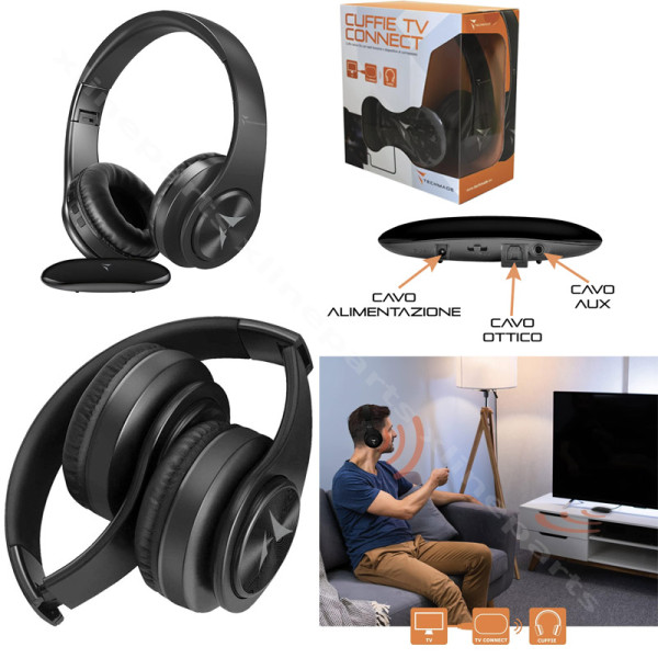 Ακουστικά με Bundle Receiver Techmade TM-YH690 Wireless μαύρο