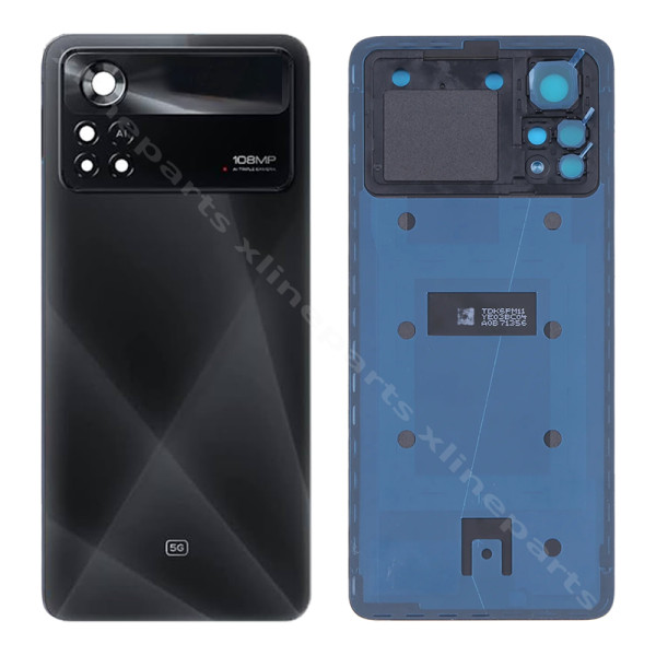Back Battery Cover Lens Xiaomi Poco X4 Pro 5G black