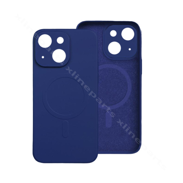 Задний чехол Силиконовая резинка Magsafe Apple iPhone 15 синий