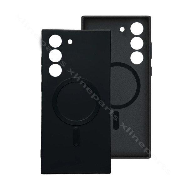 Πίσω θήκη Silicone Gum Magsafe Samsung S23 S911 μαύρη