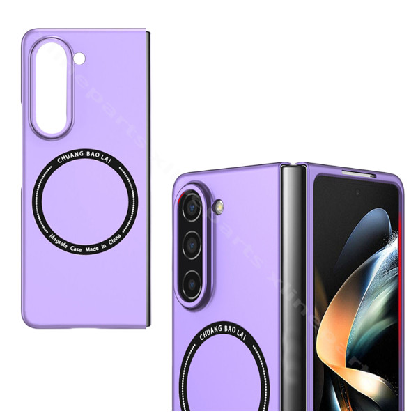 Задняя крышка силиконовая резинка Magsafe Samsung Z Fold5 F946 фиолетовый