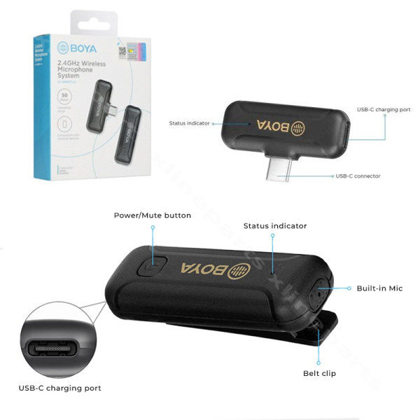 Wireless Microphone Boya BY-WM3T2-D1 (1+1) USB-C black