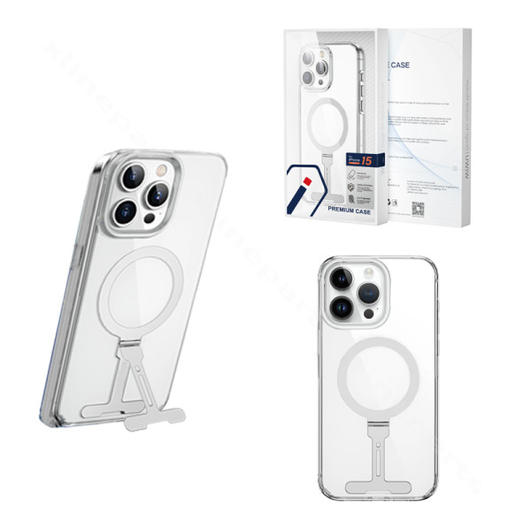 Back Case Magsafe Stand Wiwu Apple iPhone 15 Pro clear
