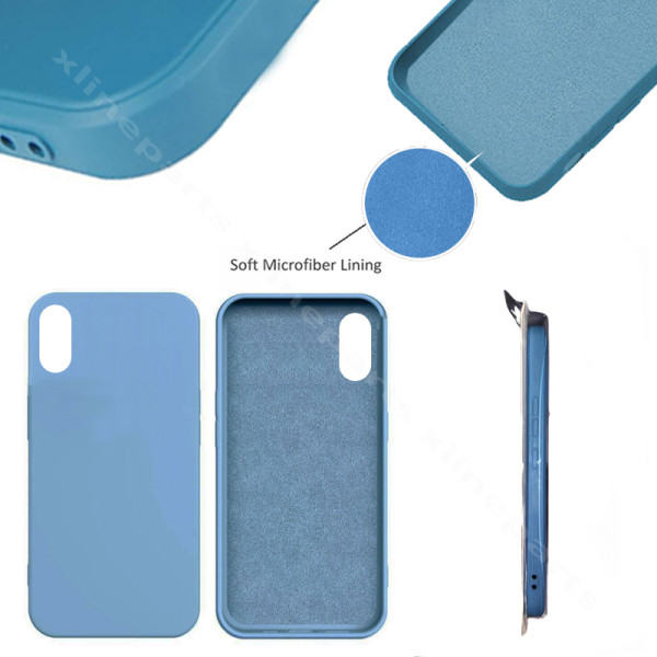 Задний чехол силиконовый в комплекте Apple iPhone XS Max синий