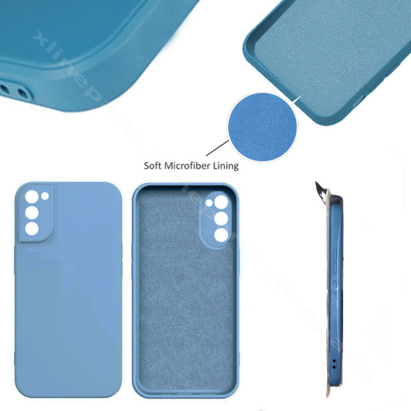 Задний чехол силиконовый в комплекте для Samsung S23 S911 синий