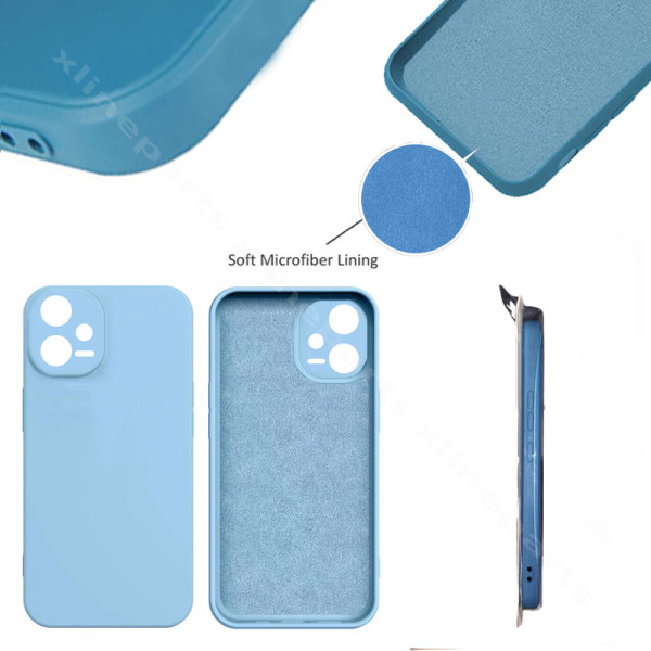 Задний чехол силиконовый в комплекте Xiaomi Redmi Note 12 5G синий