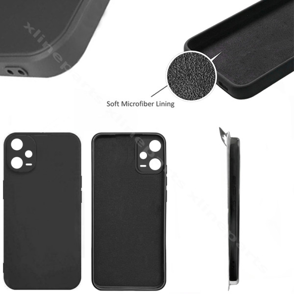 Back Case Silicone Complete Xiaomi Redmi Note 12 Pro 5G black