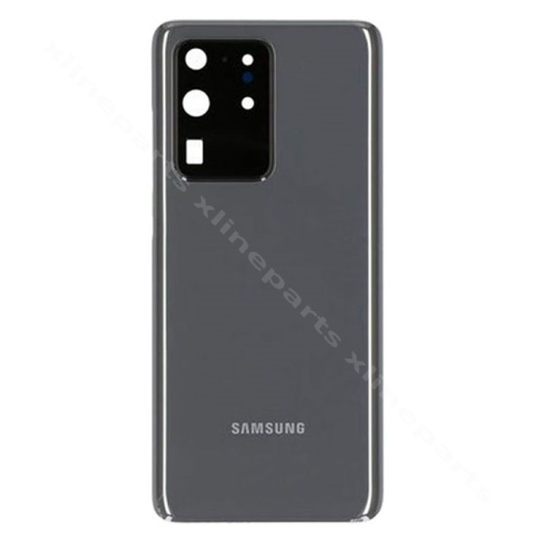 Задняя крышка аккумуляторного отсека Объектив камеры Samsung S20 Ultra G988 серый*
