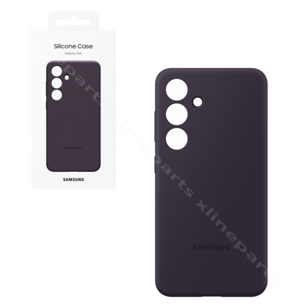 Задний чехол силиконовый для Samsung S24 S921 темно-фиолетовый (Оригинал)