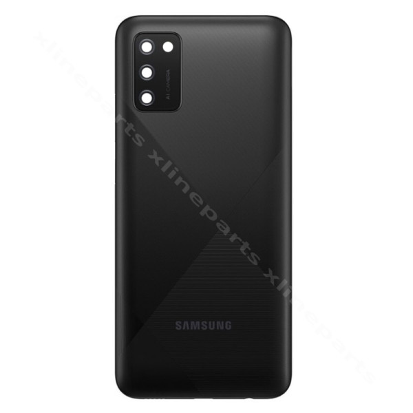 Back Battery Cover Lens Samsung A02s A025F black (Original)
