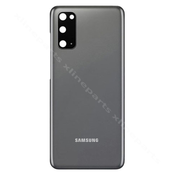 Задняя крышка аккумуляторного отсека Объектив камеры Samsung S20 G980 серый*