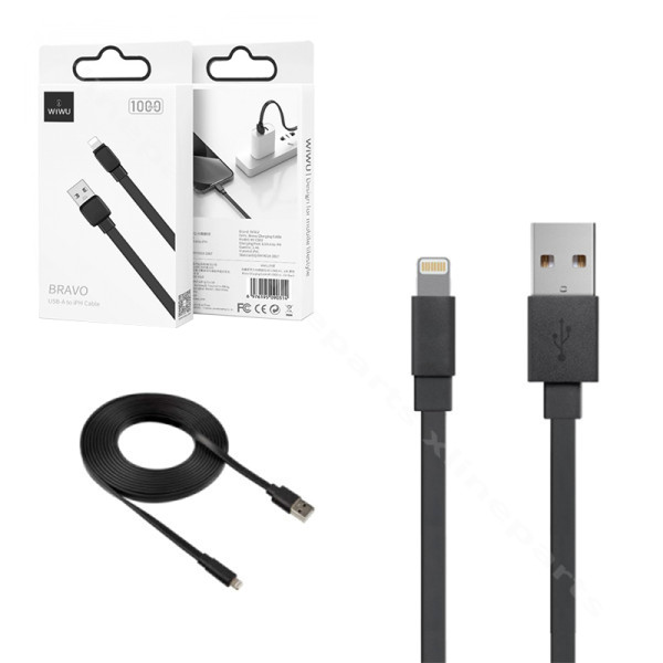 Cable USB to Lightning Wiwu Bravo Series Wi-C003 2.4A 1m black