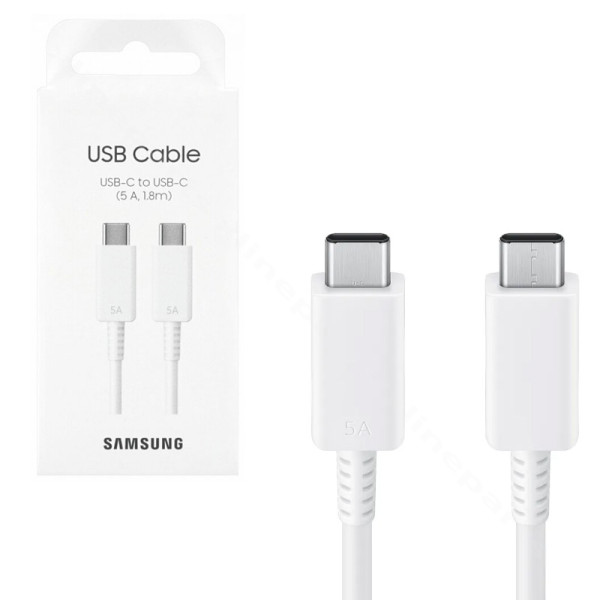 Καλώδιο USB-C σε USB-C Samsung 5A 1,8m λευκό