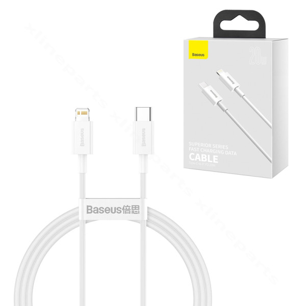 Cable USB-C to Lightning Baseus Superior Series 3A 1m white