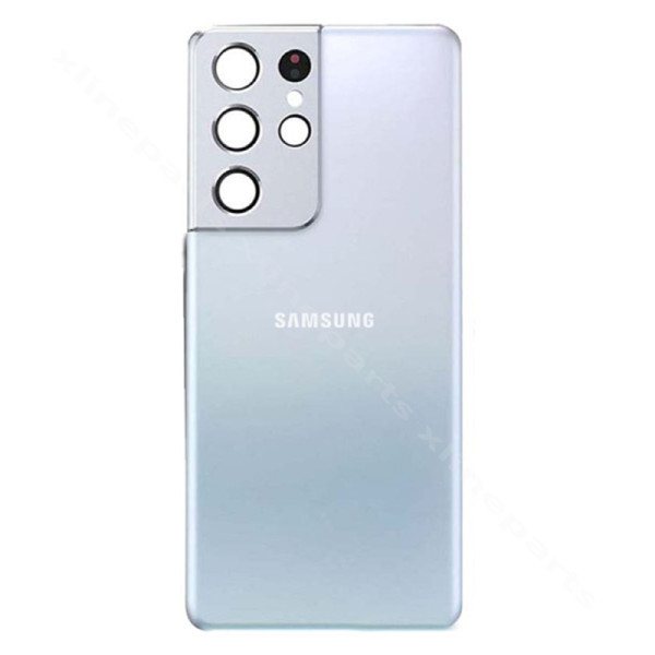 Back Battery Cover Lens Samsung S21 Ultra G998 silver OEM