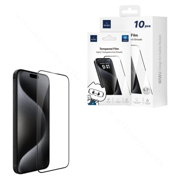 Tempered Glass Wiwu Apple iPhone 15 Pro Max (10 τεμ.)